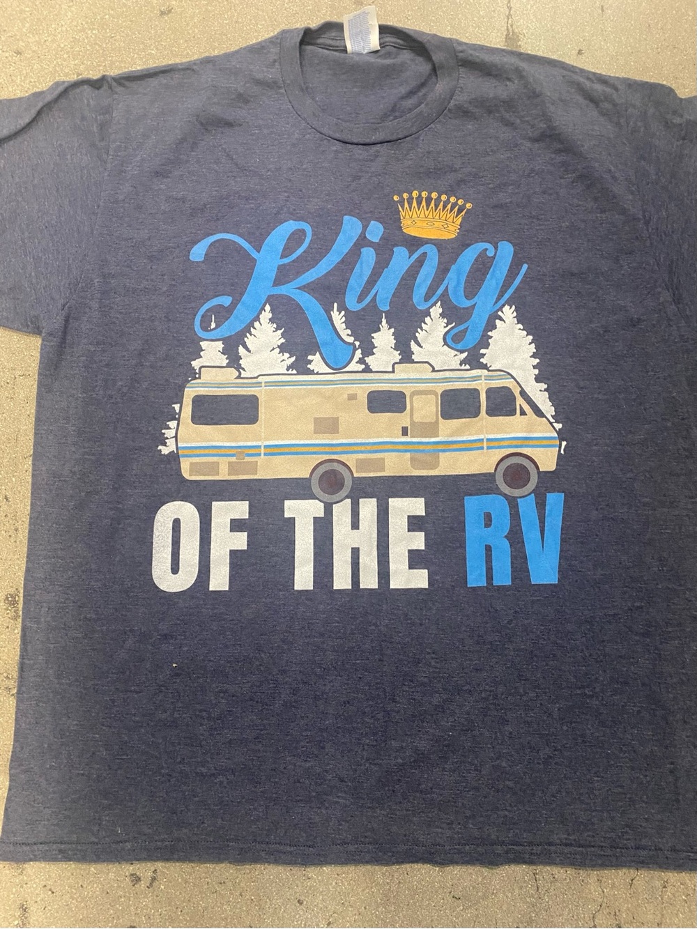 King of the RV Graphic Tee - Heathered Blue XL